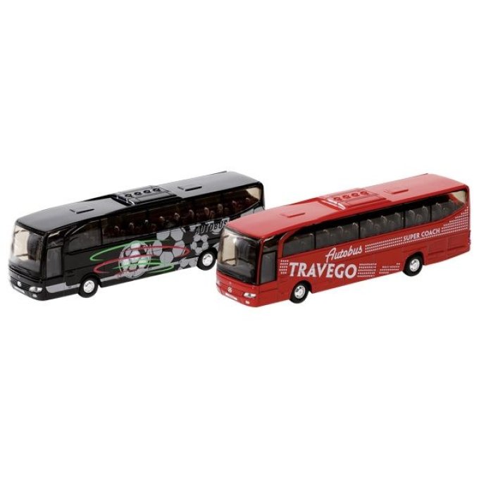 Car ou bus de voyage a rétro friction noir