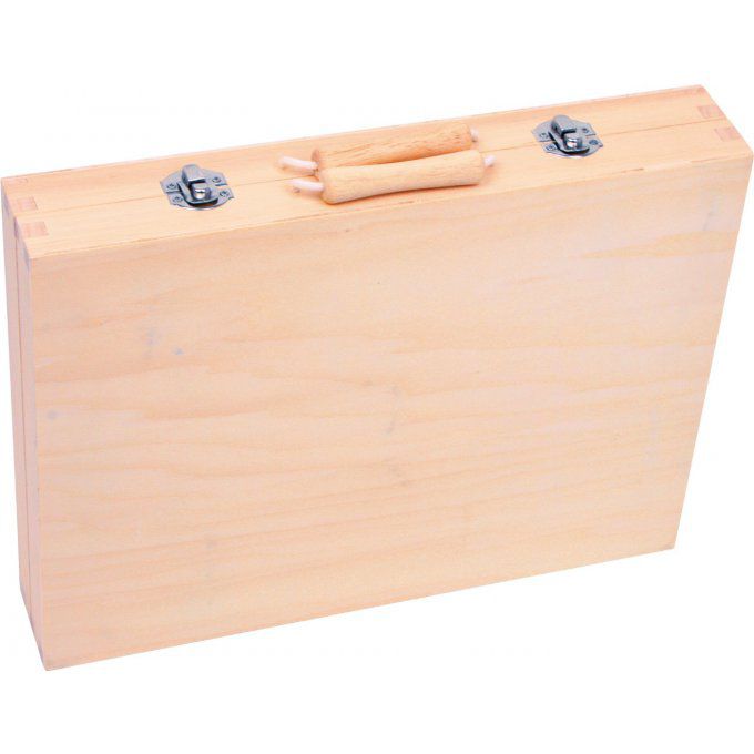 Valise en bois contenant 12 outils