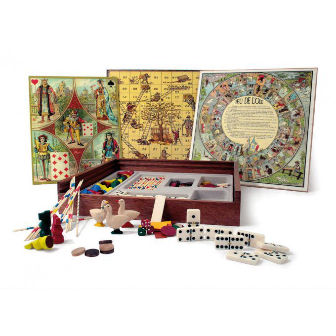 Coffret de Jeux de Tradition en bois Illustrations Anciennes