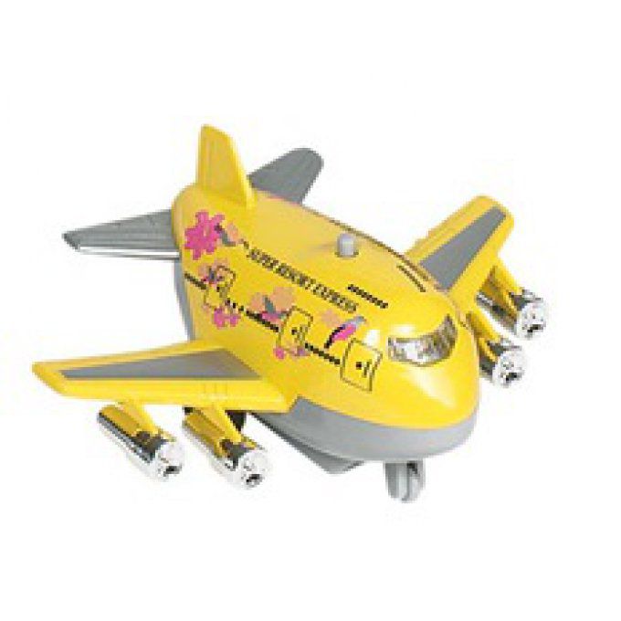 Boeing jaune te gris à rétro-friction avec son et lumière 
