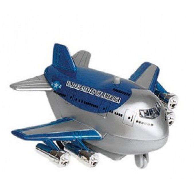 Boeing bleu et gris à rétro-friction avec son et lumière