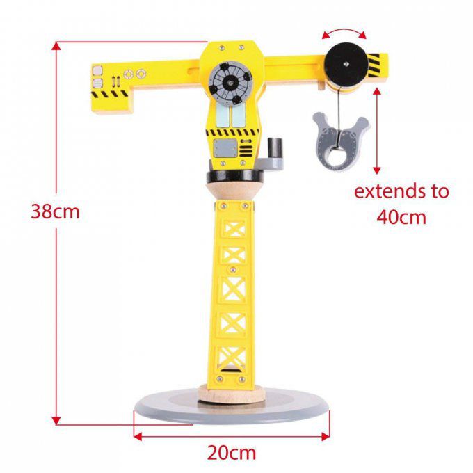 Grue en bois et plastique équipé avec 12 accessoires de chantier