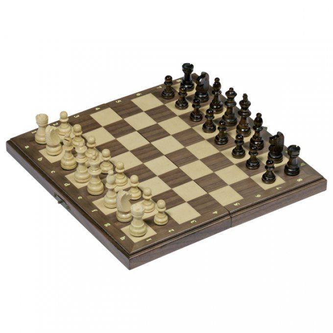 Échecs avec Pions Magnétiques dans coffret Marqueterie en bois 