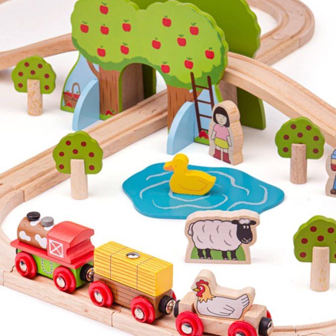 Circuit de train ferme en bois