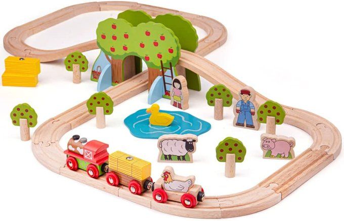 Circuit de train ferme en bois