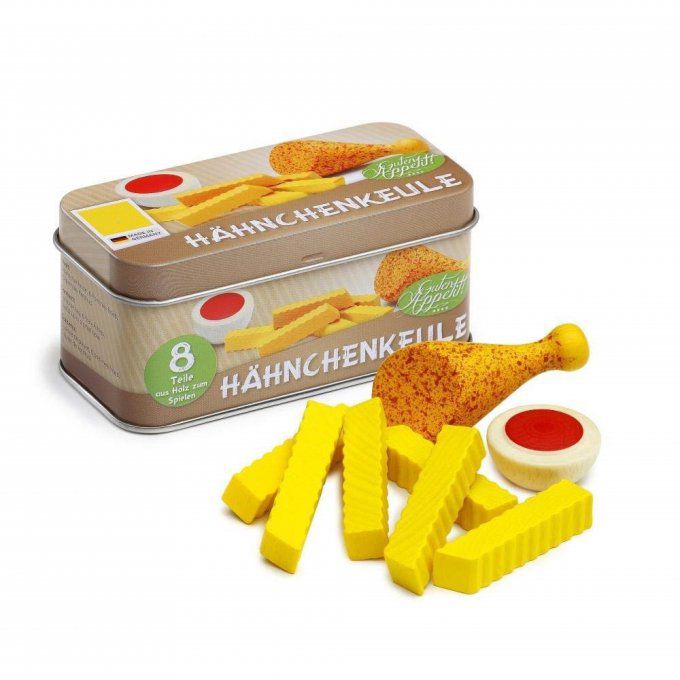 Boite Poulet Frites en fer garnie