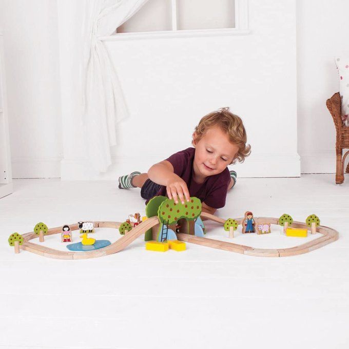 Circuit de train ferme en bois