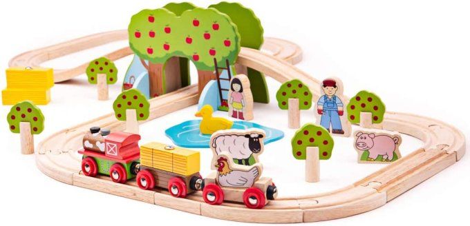 Circuit de train ferme en bois