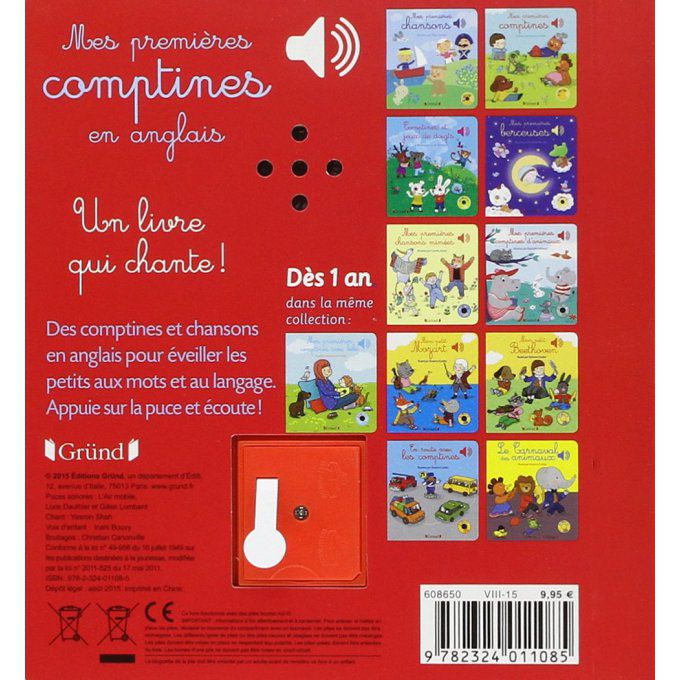 Livre Musical Mes premières comptines en anglais