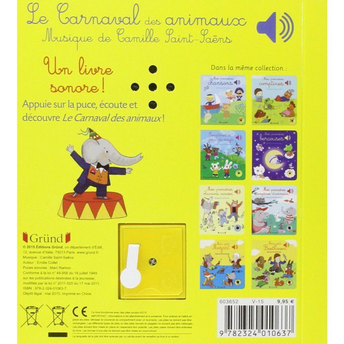 Livre Musical Le carnaval des animaux