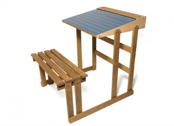 Bureau d'écolier / Tableau en bois