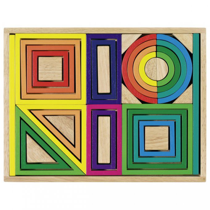 Jeu de construction en bois 38 pièces multi-possibilité