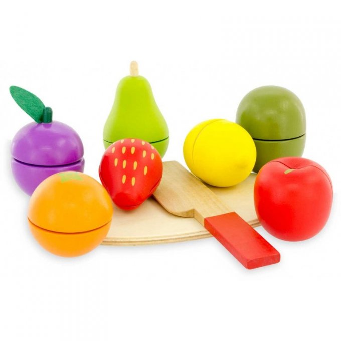 Fruits en bois à découper dans caissette