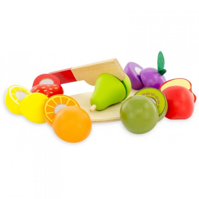 Fruits en bois à découper dans caissette