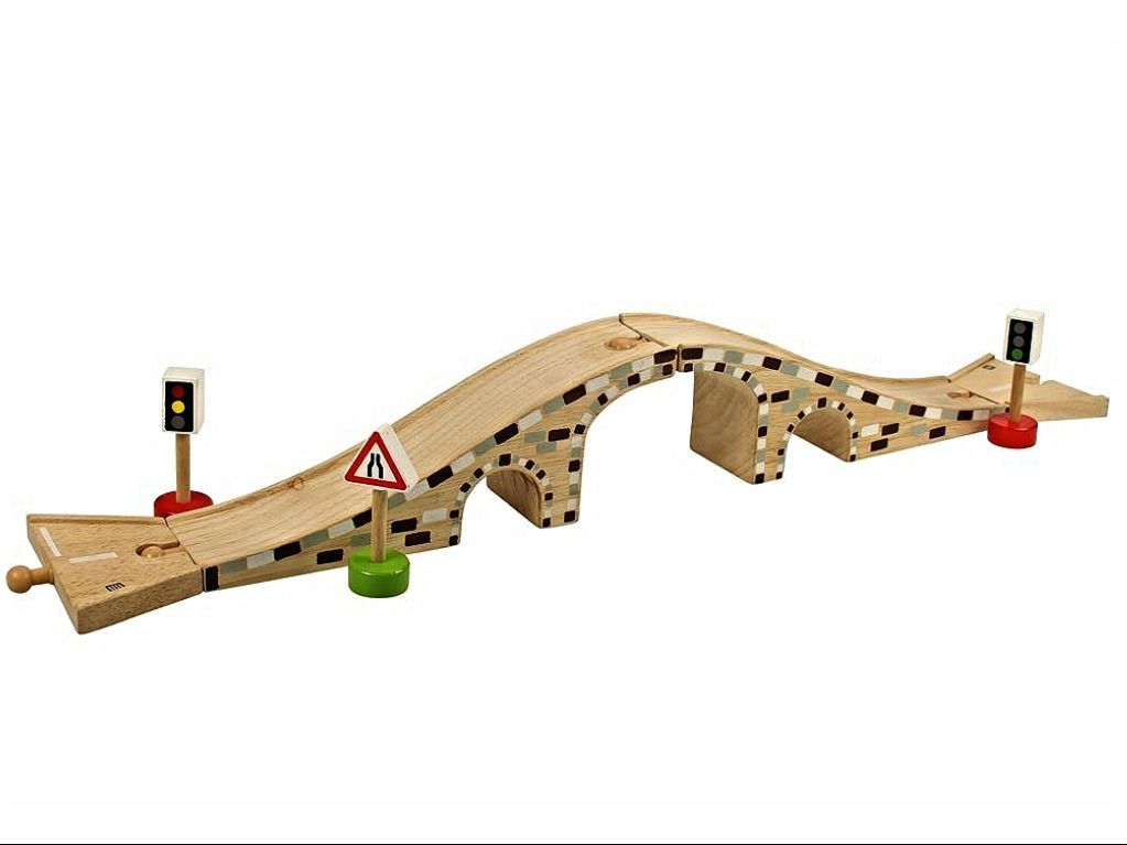 Pont en bois Trains / auto triple arches