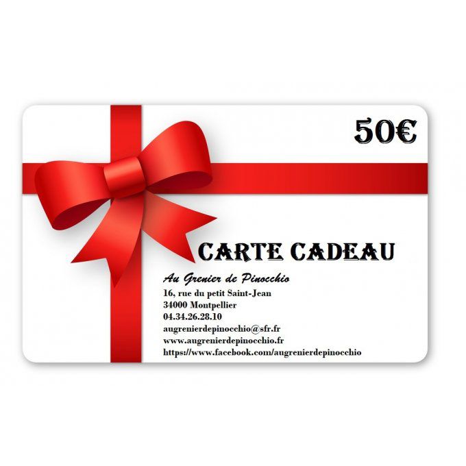 Carte Cadeau d'une valeur de 50€