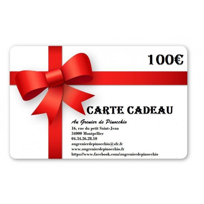 Carte Cadeau d'une valeur de 100€