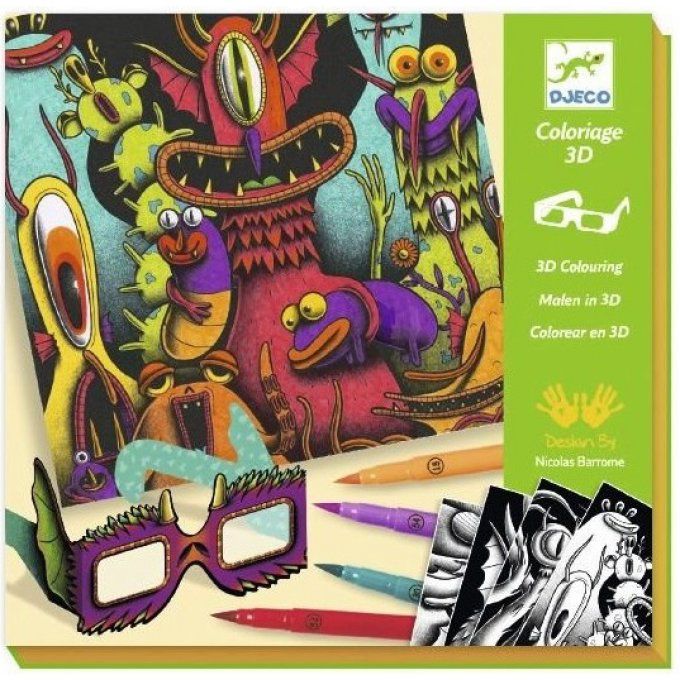 Coffret coloriage 3D funny freaks