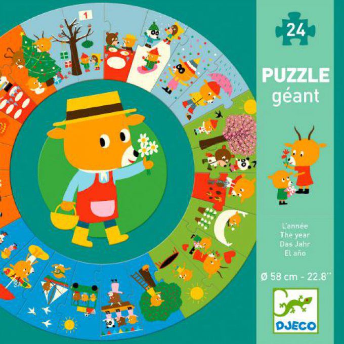 Puzzle géant la journée 24 pièces, Diamètre 58cm