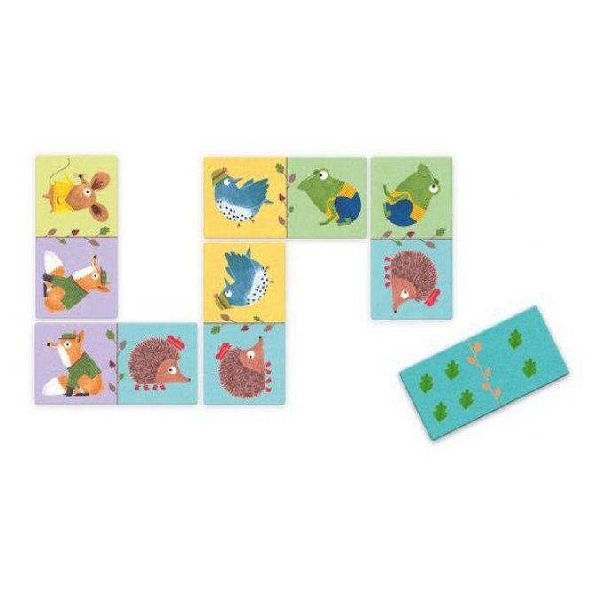 Jeu domino animaux, 28 pièces en Carton