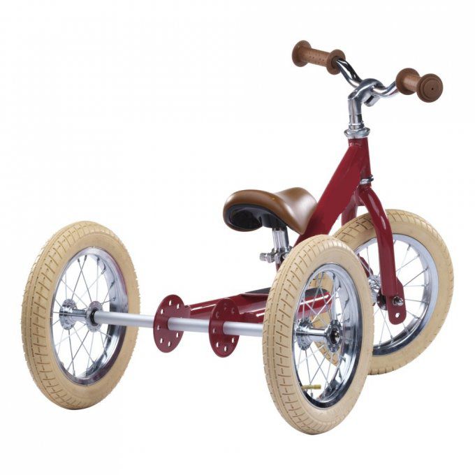 Kit tricycle pour draisienne en acier vert ancien ou rouge ancien