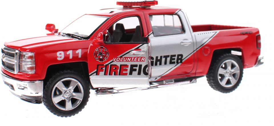 Chevrolet Silverado Pompiers pick up en métal, à rétrofriction
