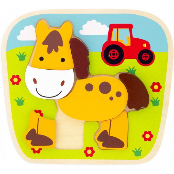 Puzzle Cheval en bois 7 pièces 