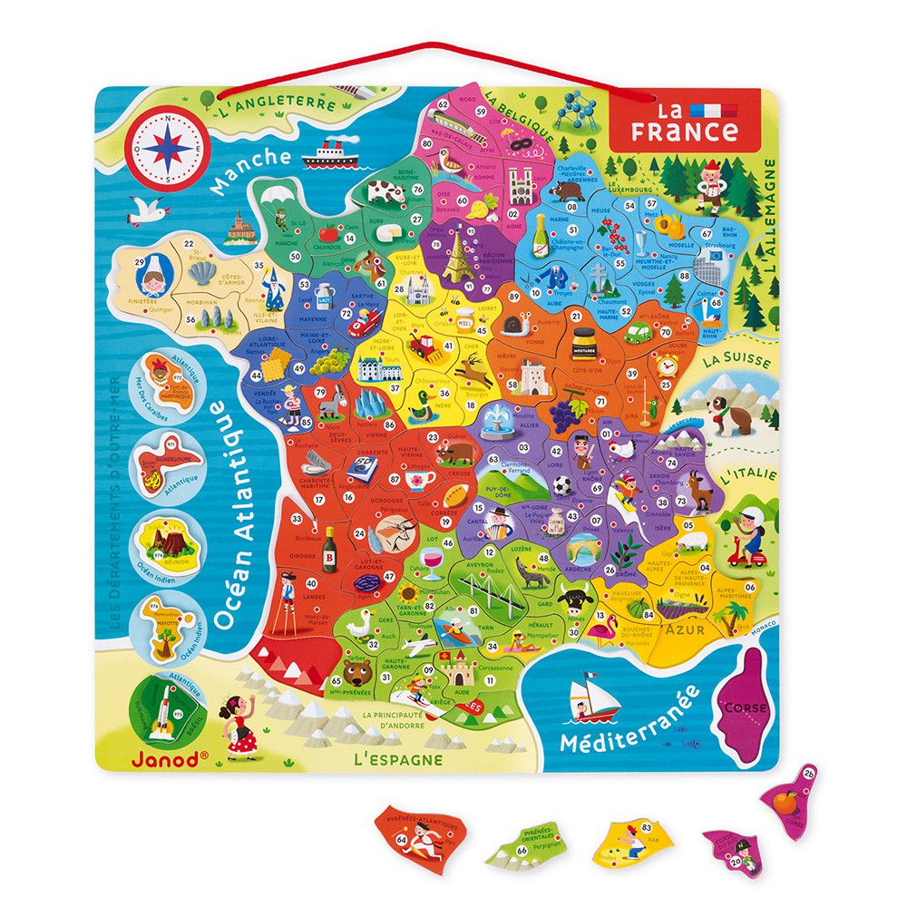 Puzzle Magnétique Carte de France avec les régions
