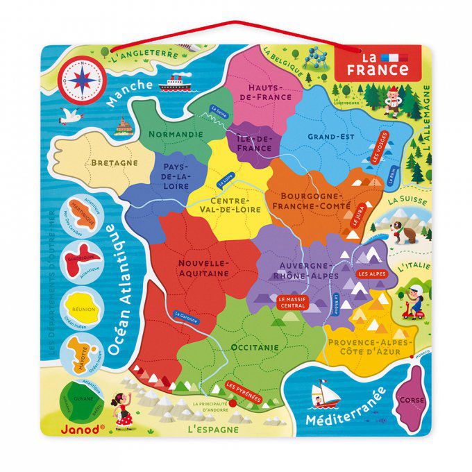 Puzzle Magnétique Carte de France avec les régions