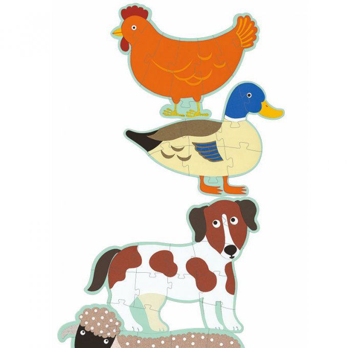 6 Puzzle géants Ferme 9, 12, et 15 pièces, Hauteur  1m40