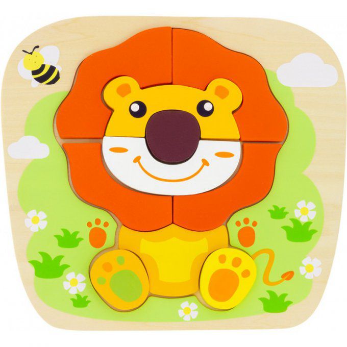 PUZZLE LION en bois 10 Pièces