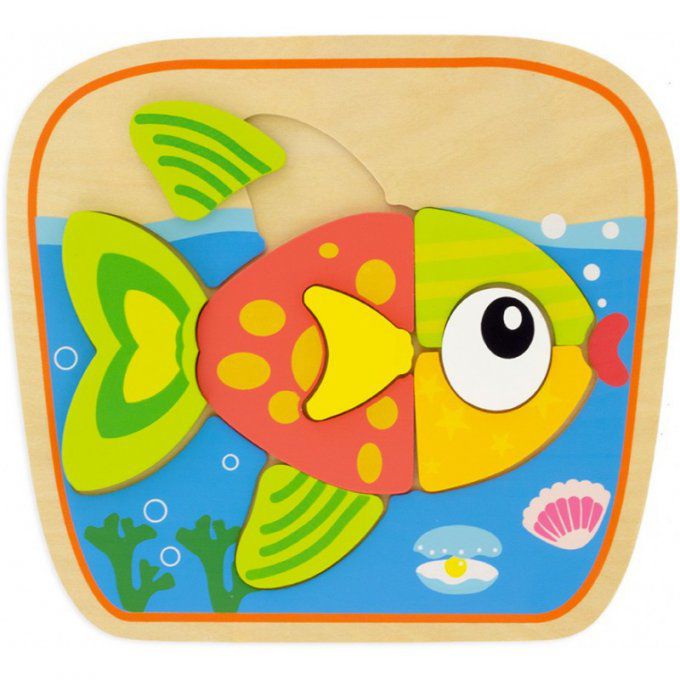 Puzzle Poisson en bois 8 pièces  