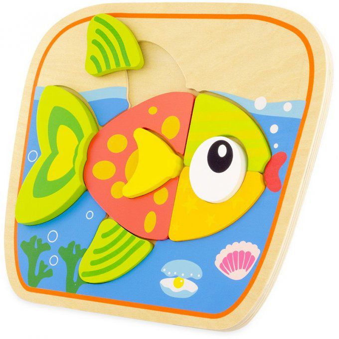 Puzzle Poisson en bois 8 pièces  
