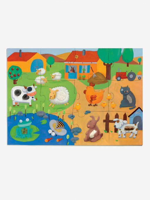 Puzzle Géant Tactile Ferme 20 pièces