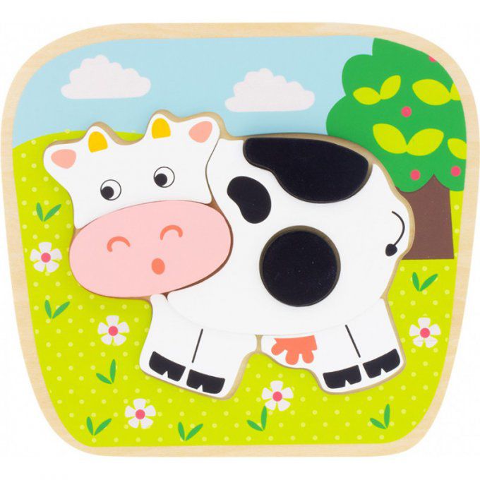 Puzzle Vache en bois 7 pièces