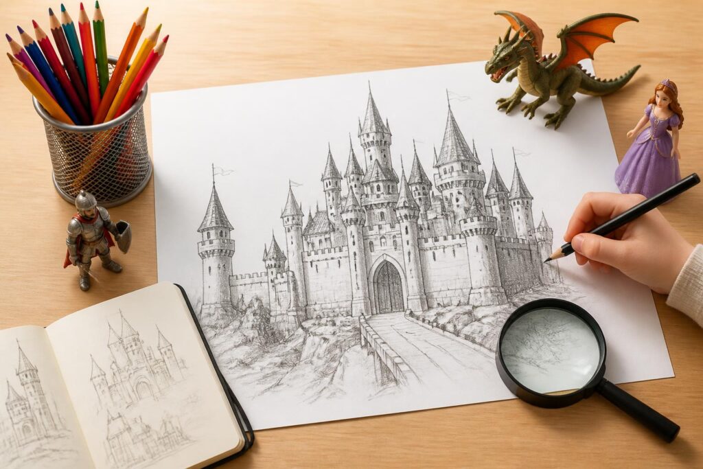 découvrez 5 astuces simples pour captiver les enfants en dessinant un château avec un crayon, et stimulez leur créativité facilement.