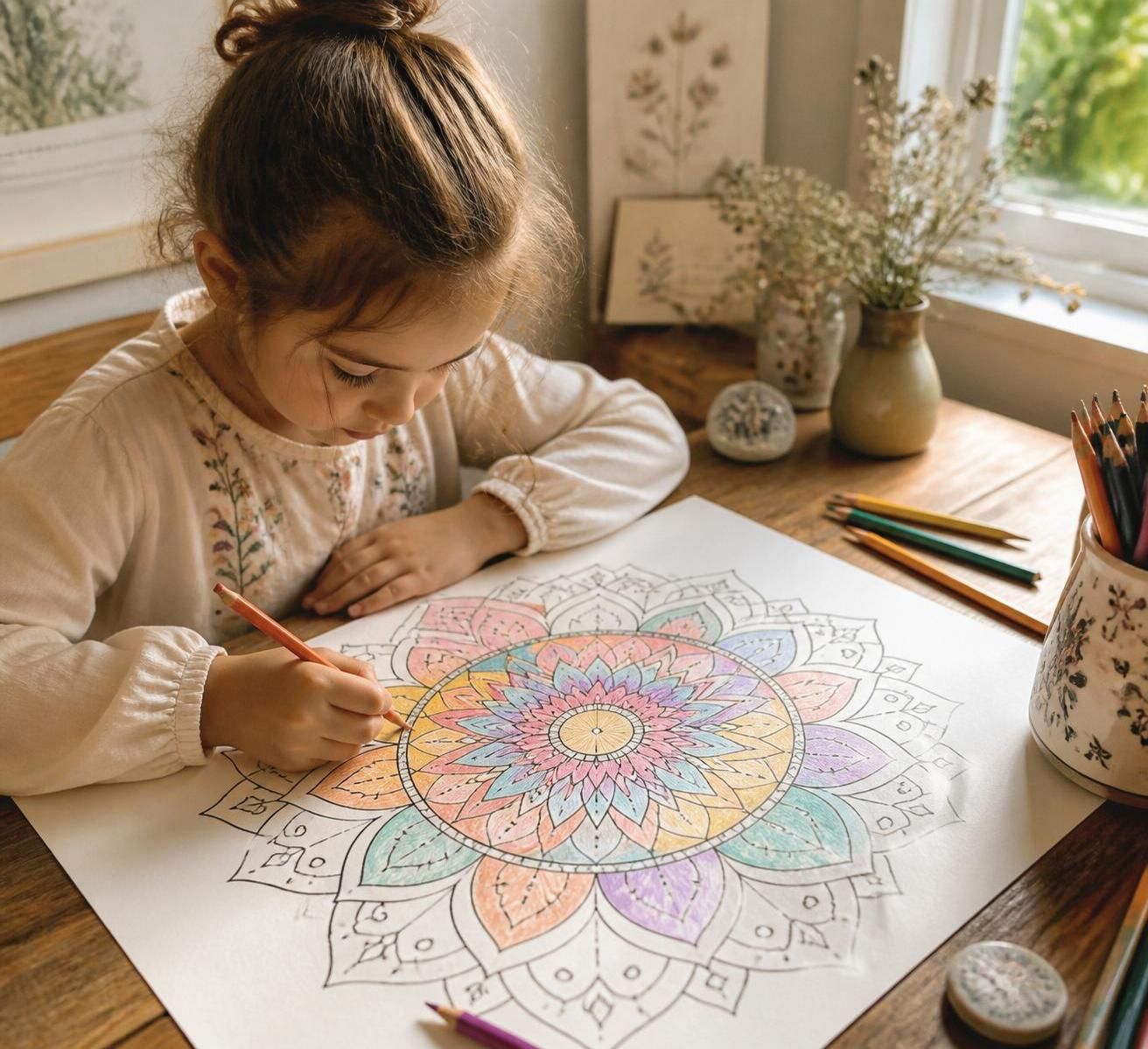 découvrez le coloriage mandala, une activité créative idéale pour apaiser l’esprit des enfants tout en développant leur concentration et leur imagination.