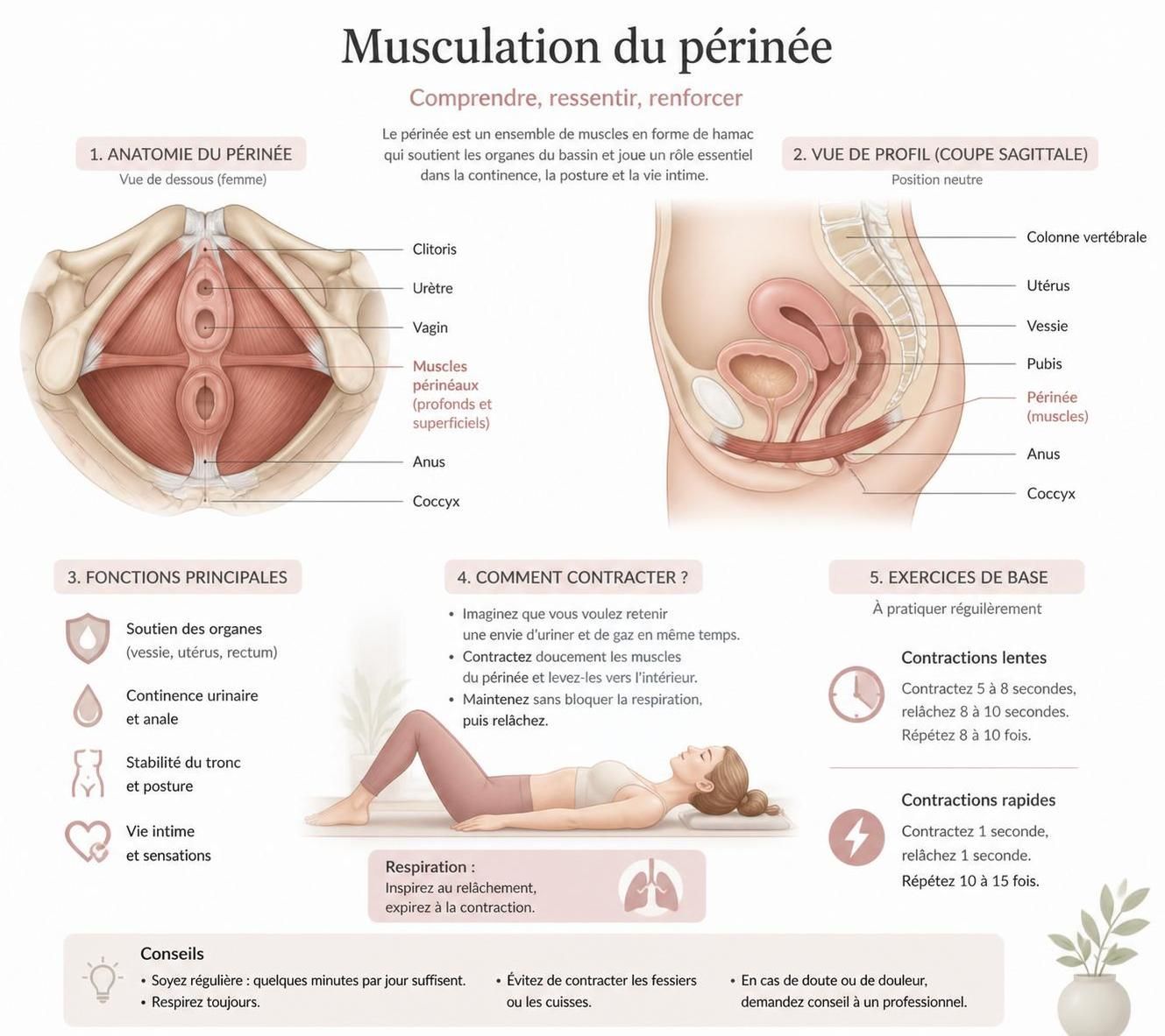 découvrez des exercices simples pour muscler votre périnée et améliorer votre bien-être au quotidien, avec des conseils adaptés à tous.