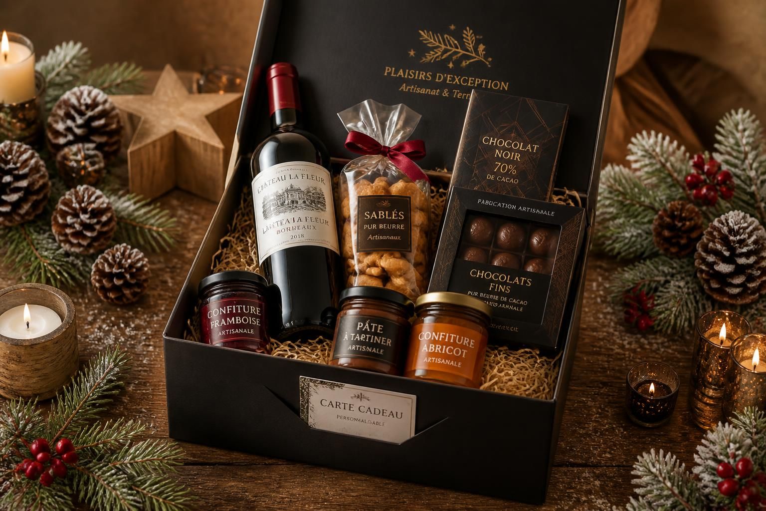découvrez notre coffret cadeau noël gourmand et personnalisé, idéal pour homme et femme. offrez un présent unique alliant saveurs délicieuses et personnalisation raffinée pour des fêtes inoubliables.