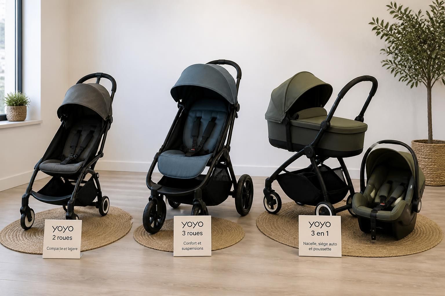 découvrez comment choisir entre les modèles d'occasion poussette yoyo 2, 3 et 3 en 1 pour trouver celle qui convient le mieux à vos besoins et à votre budget.