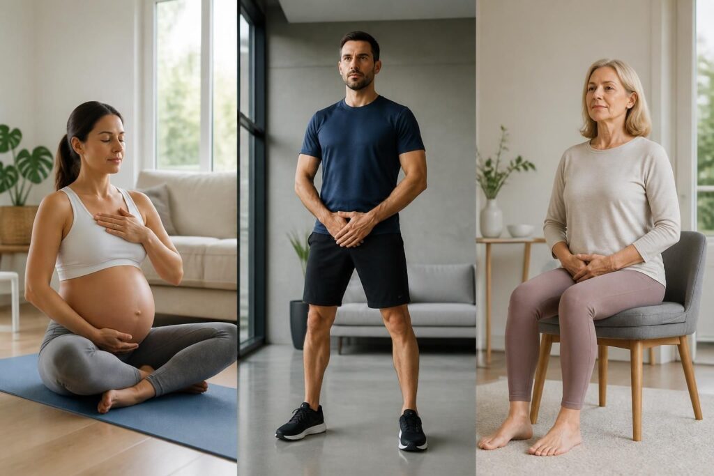 téléchargez des exercices ciblés pour le périnée adaptés aux femmes enceintes, aux hommes et aux femmes en ménopause, disponibles en pdf pour un entraînement facile et efficace.